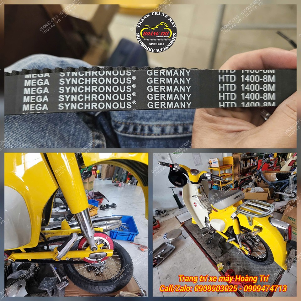 Trọn bộ dây Cuaro thay thế nhông sên dĩa Super Cub 125 Thái Lan